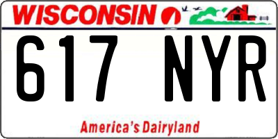 WI license plate 617NYR