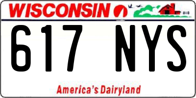 WI license plate 617NYS