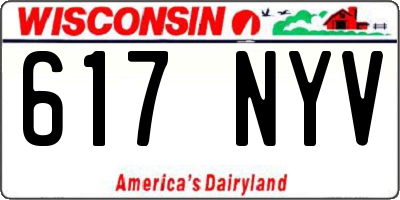 WI license plate 617NYV