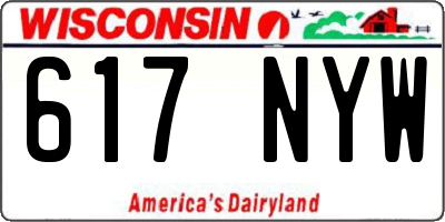 WI license plate 617NYW
