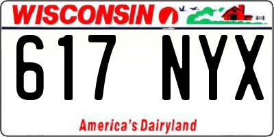 WI license plate 617NYX