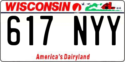 WI license plate 617NYY