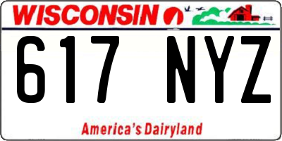 WI license plate 617NYZ