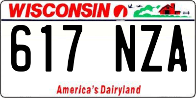 WI license plate 617NZA