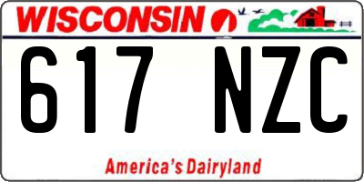 WI license plate 617NZC
