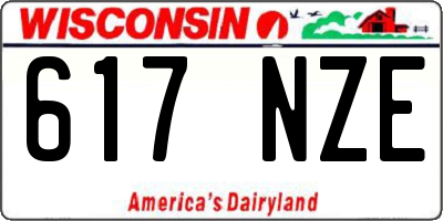 WI license plate 617NZE