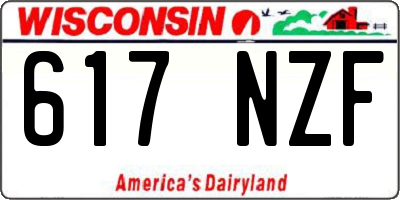 WI license plate 617NZF