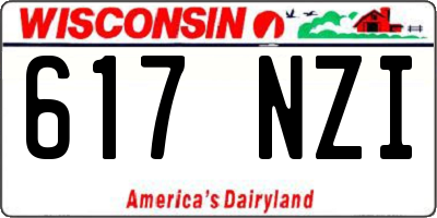 WI license plate 617NZI