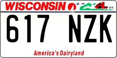 WI license plate 617NZK