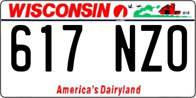 WI license plate 617NZO