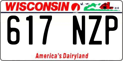 WI license plate 617NZP