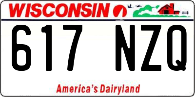 WI license plate 617NZQ