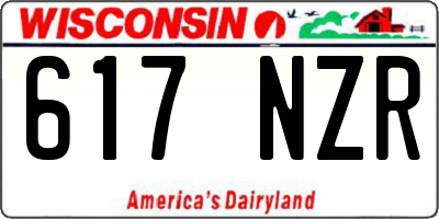 WI license plate 617NZR