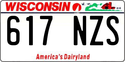 WI license plate 617NZS