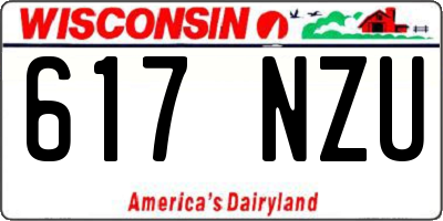 WI license plate 617NZU