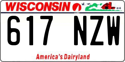 WI license plate 617NZW