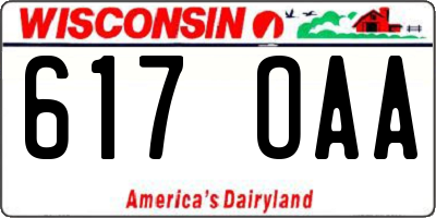 WI license plate 617OAA