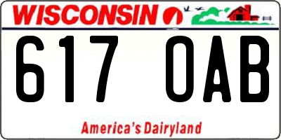 WI license plate 617OAB