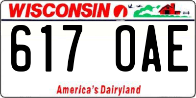 WI license plate 617OAE