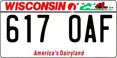 WI license plate 617OAF