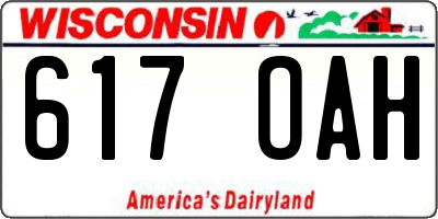 WI license plate 617OAH