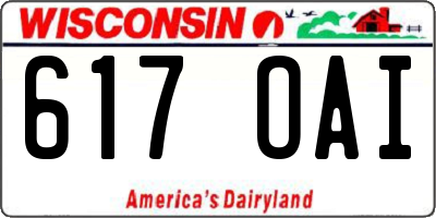 WI license plate 617OAI