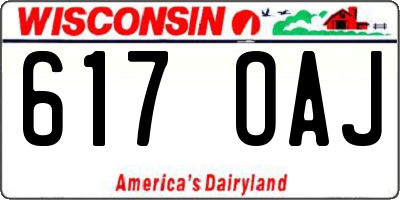 WI license plate 617OAJ