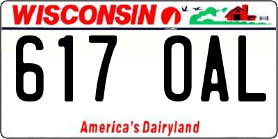 WI license plate 617OAL