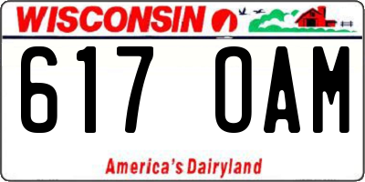 WI license plate 617OAM