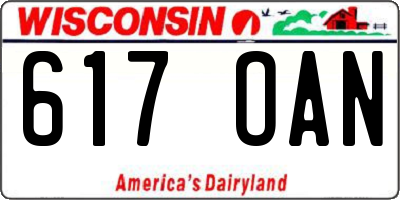 WI license plate 617OAN