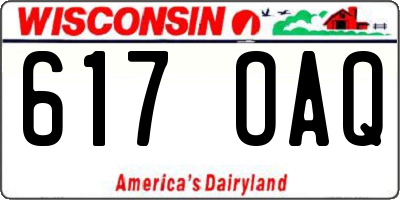 WI license plate 617OAQ