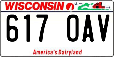 WI license plate 617OAV