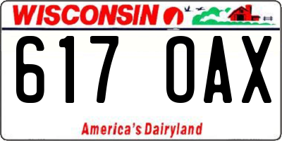 WI license plate 617OAX