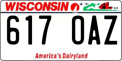 WI license plate 617OAZ