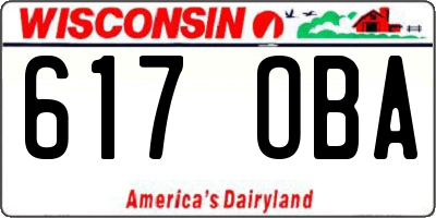 WI license plate 617OBA