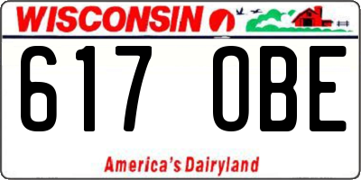 WI license plate 617OBE