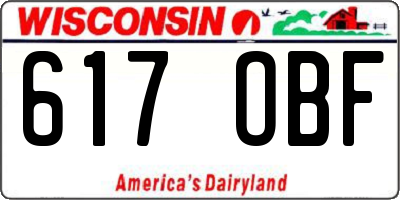 WI license plate 617OBF