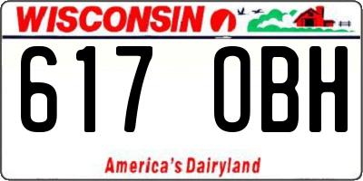 WI license plate 617OBH