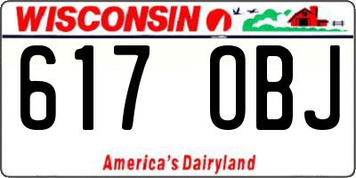 WI license plate 617OBJ