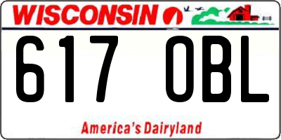 WI license plate 617OBL