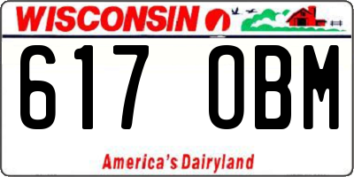 WI license plate 617OBM