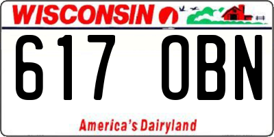 WI license plate 617OBN