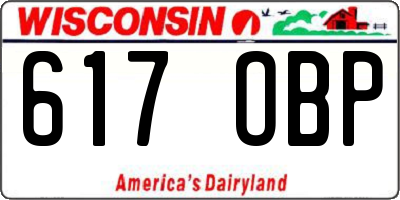 WI license plate 617OBP