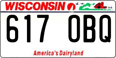 WI license plate 617OBQ