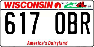WI license plate 617OBR