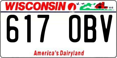WI license plate 617OBV