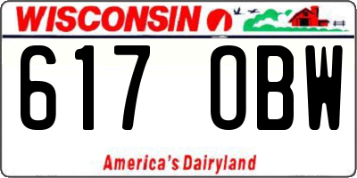 WI license plate 617OBW