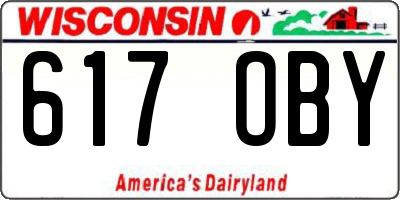 WI license plate 617OBY