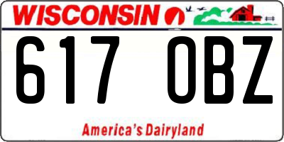 WI license plate 617OBZ