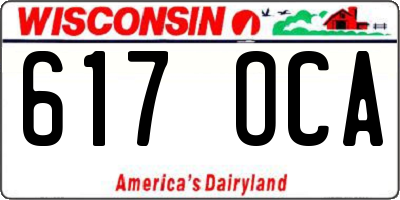 WI license plate 617OCA